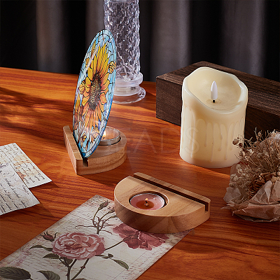 Wood Candle Holder DIY-WH0699-09B-1
