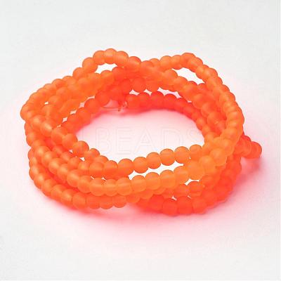 Baking Paint Transparent Glass Bead Strands X-GLAA-S031-4mm-27-1