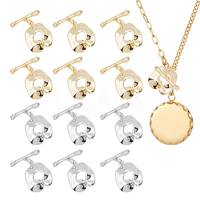 12 Sets 2 Colors Brass Toggle Clasps KK-AR0003-11-1