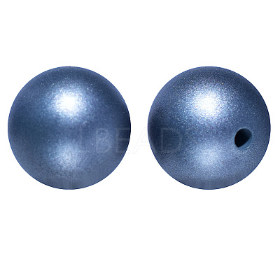 Imitation Metal Style Round Silicone Beads LS-SI-JX0034A-04-1