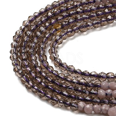 Transparent Gradient Color Glass Beads Strands GLAA-H021-01A-34-1