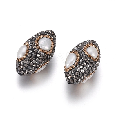 Polymer Clay Rhinestone Beads RB-E540-01-1