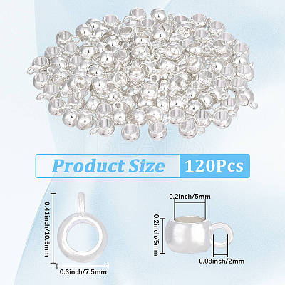 120Pcs Tibetan Style Alloy Rondelle Tube Bails FIND-PA0001-47S-1