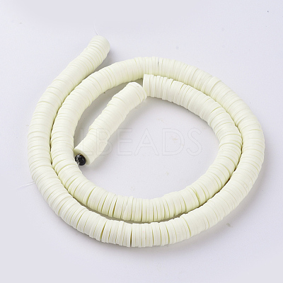 Flat Round Handmade Polymer Clay Beads CLAY-R067-8.0mm-21-1