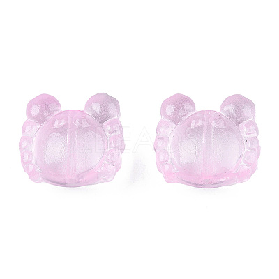 Transparent Spray Painted Glass Beads LS-GLAA-N035-026-C05-1