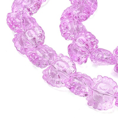 Electroplate Baking Paint Transparent Glass Beads Strands GL-CBA17FF-02-1