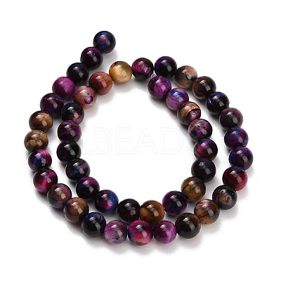 Natural Tiger Eye Beads Strands G-B133-A02-8mm-10-1