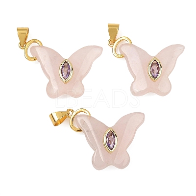 Natural Rose Quartz Pendants GG-CBA19F2-01G-07-1