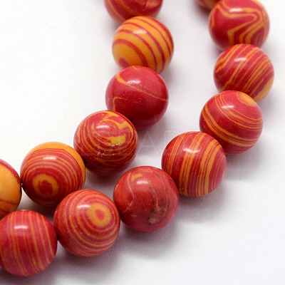 Synthetic Malachite Beads Strands G-I199-32-6mm-A-1