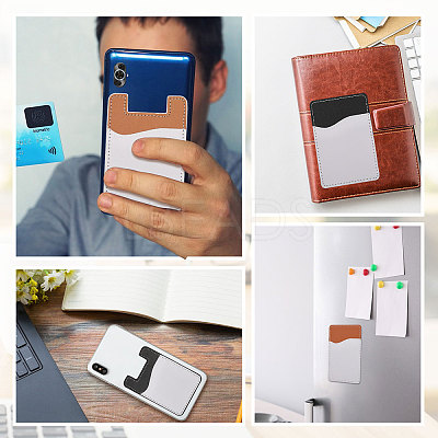 8Pcs 4 Style Sublimation Imitation Leather Phone Card Holder AJEW-CA0003-83-1