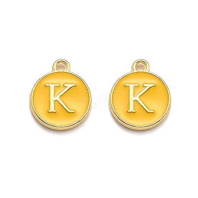Golden Plated Alloy Enamel Charms ENAM-Q437-13K-1