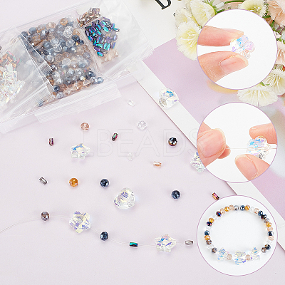 486Pcs 15 Style Electroplate & Transparent Glass Beads DIY-AR0002-76-1