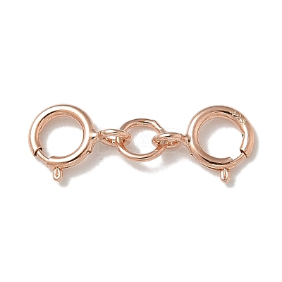 925 Sterling Silver Double Spring Ring Clasps STER-R003-07RG-1