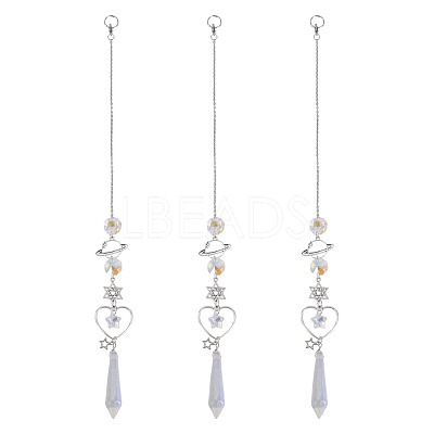 3Pcs Alloy Planet Star Hanging Ornaments HJEW-TA00368-1