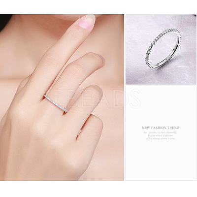 Anti-Tarnish Rhodium Plated 925 Sterling Silver Finger Rings RJEW-FF0008-008P-18mm-1
