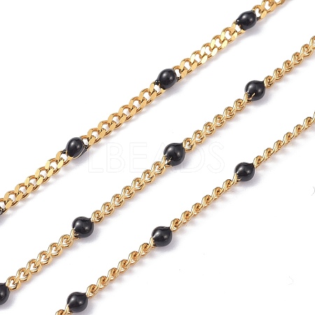 Ion Plating(IP) 304 Stainless Steel Enamel Curb Chains CHS-P013-01G-02-1