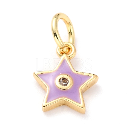 Brass Enamel Pendants KK-M218-10D-RS-1