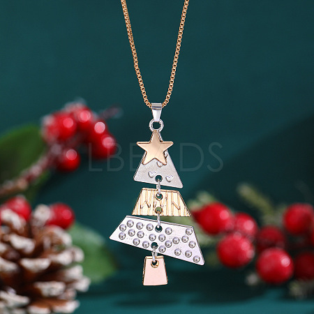 Christmas Tree Alloy Pendant Necklaces for Women WG3F9DA-02-1