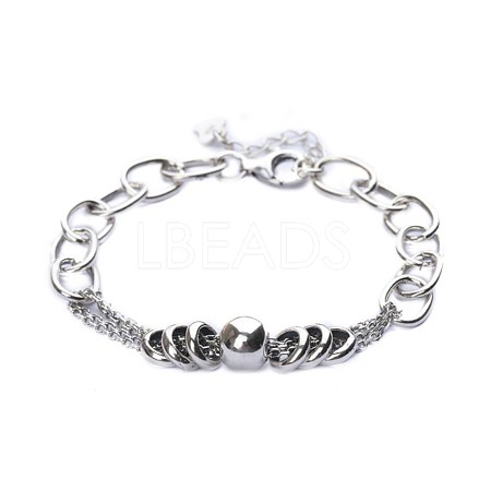 Unisex 925 Sterling Silver Link Bracelets BJEW-BB51391-A-1