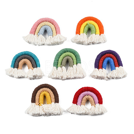 Polycotton(Polyester Cotton) Woven Rainbow Wall Hanging FIND-T035d-14-1