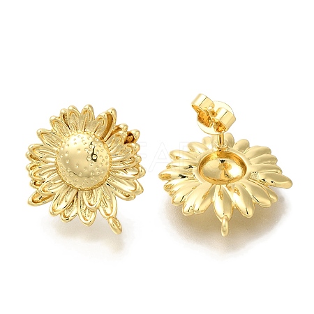 Rack Plating Brass Stud Earring Finding EJEW-H016-39G-1