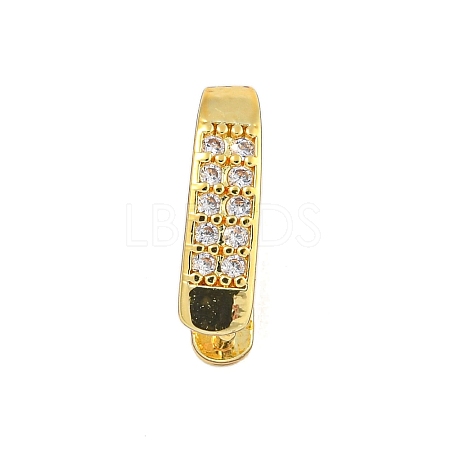 Rack Plating Brass Micro Pave Clear Cubic Zirconia Ice Pick Pinch Bails KK-F876-11G-1