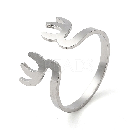 304 Stainless Steel Cuff Rings RJEW-G299-03P-1