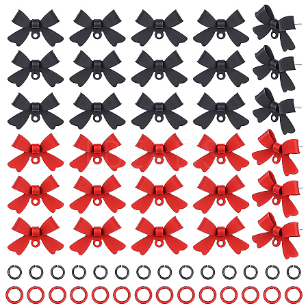 DIY Bowknot Alloy Stud Earring Finding Kits DIY-ME0002-87-1