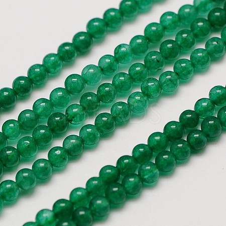 Natural White Jade Round Bead Strands X-G-A130-3mm-F10-1