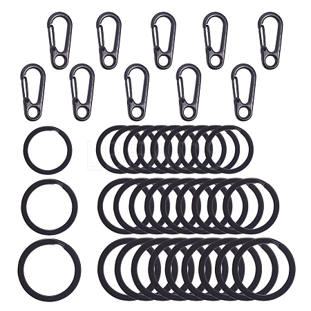 Iron Split Key Rings and Alloy Snap Key Clasps KEYC-PH0001-21-1
