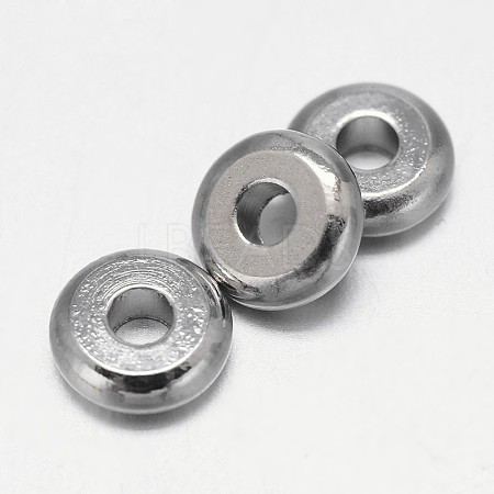 Flat Round Brass Spacer Beads KK-L106C-01P-1