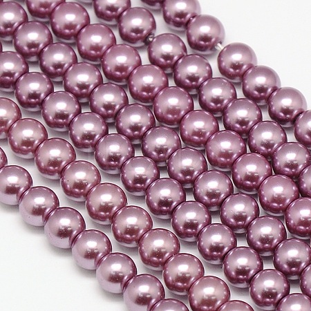 Eco-Friendly Dyed  Glass Pearl Round Beads Strands HY-A002-8mm-RB062-1