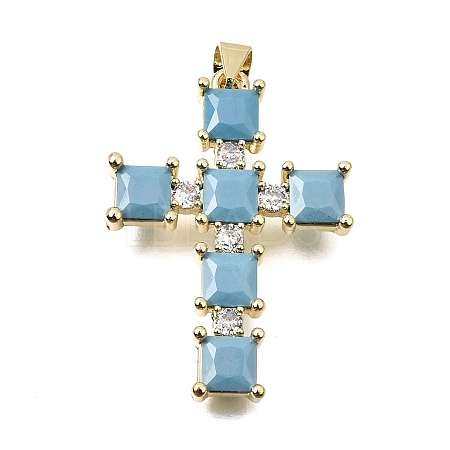 Brass Pave Cubic Zirconia Pendants CU-CBAE7DF-11G-C05-1