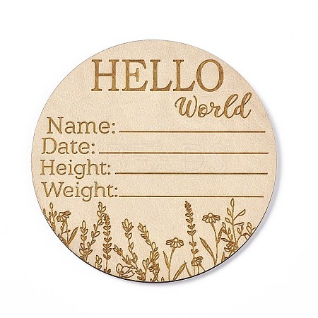Wooden Hello World Baby Photo Props WOOD-D023-02-1