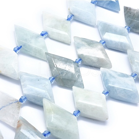 Natural Aquamarine Bead Strands G-O179-H26-1