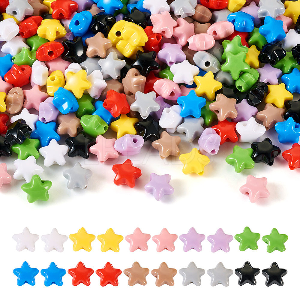 200Pcs 10 Colors Opaque Acrylic Beads - Lbeads.com