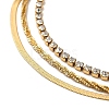 Stainless Steel Link &Herringbone Chains Three Layers Necklaces NJEW-D054-02G-3