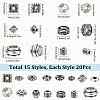 300Pcs 15 Styles Tibetan Style Alloy Beads Set FIND-SP0002-16B-2
