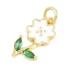 Brass Micro Pave Cubic Zirconia Pendants KK-F938-29G-01B-2