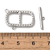 Brass Micro Pave Clear Cubic Zirconia Toggle Clasps KK-N254-74P-4