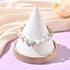 8MM Round Natural Blue Calcite and Potato Natural Pearl Beaded Stretch Bracelets BJEW-JB14482-4