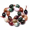 Natural Multi-Color Agate Beads Strands G-S370-071-2