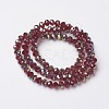 Electroplate Transparent Glass Beads Strands EGLA-A034-T6mm-S14-2