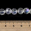 Electroplate Transparent Glass Beads Strands EGLA-A035-T8mm-L19-4