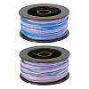 2 Rolls 2 Colors Segment Dyed Round Polyester Twisted Cords OCOR-TA0003-59B-3