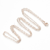 Brass Cable Chain Necklaces X-MAK-T006-05RG-2
