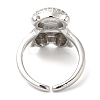 Bear Cubic Zirconia Open Cuff Rings RJEW-K247-02P-2