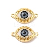 Evil Eye Resin Brass Connector Charms RESI-E026-01G-M-3