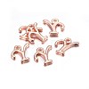 Rose Gold Plated Alloy Letter Pendants X-PALLOY-J718-01RG-Y-2