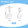 2Pcs 925 Sterling Silver Glue-on Flat Pad Bails STER-PH0003-96-2